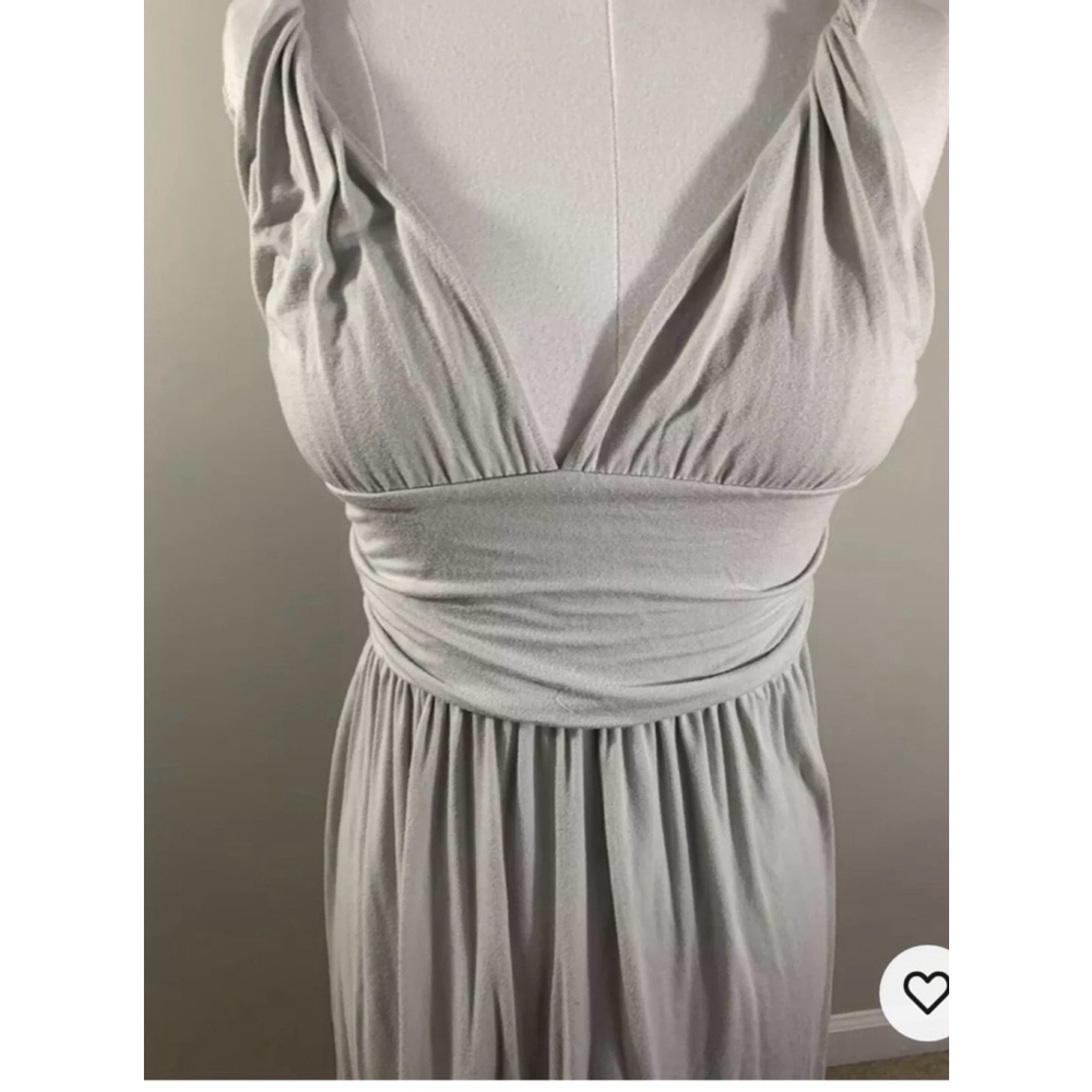 Tufi Duek Beige Midi Dress Open Back V-Neck Knotted Straps Size S
